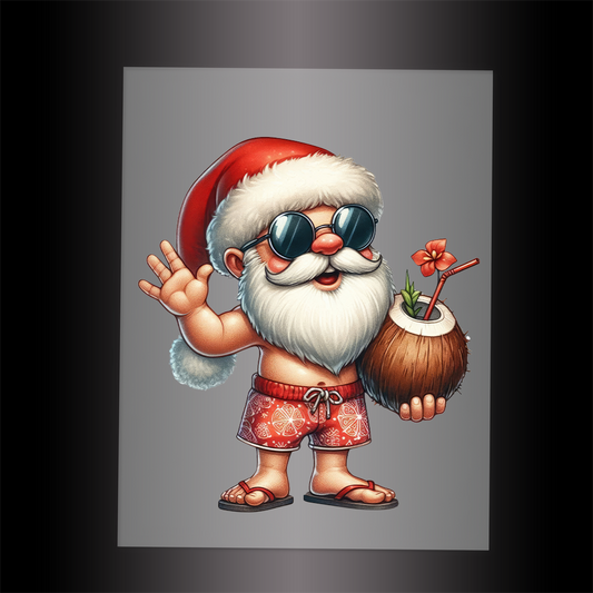 (DTF-SAN236)  SUMMER SANTA - Garment Transfer (Copy)