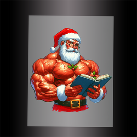 (DTF-SAN259)  MUSCLE SANTA - Garment Transfer