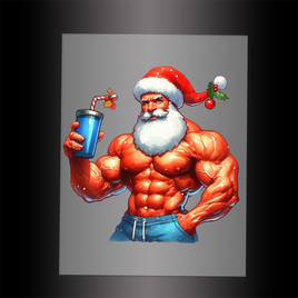 (DTF-SAN260)  MUSCLE SANTA - Garment Transfer