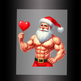 (DTF-SAN269)  MUSCLE SANTA - Garment Transfer