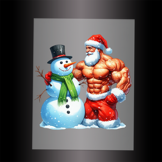 (DTF-SAN270)  MUSCLE SANTA - Garment Transfer