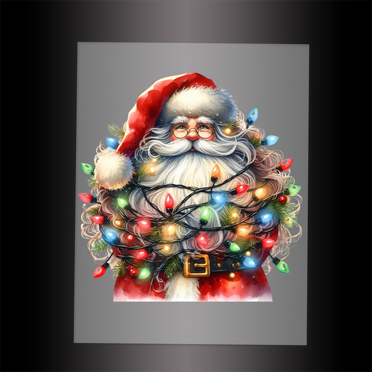 (DTF-SAN284) SANTA LIGHTS - Garment Transfer