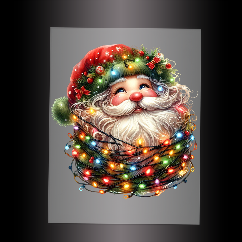 (DTF-SAN289) SANTA LIGHTS - Garment Transfer