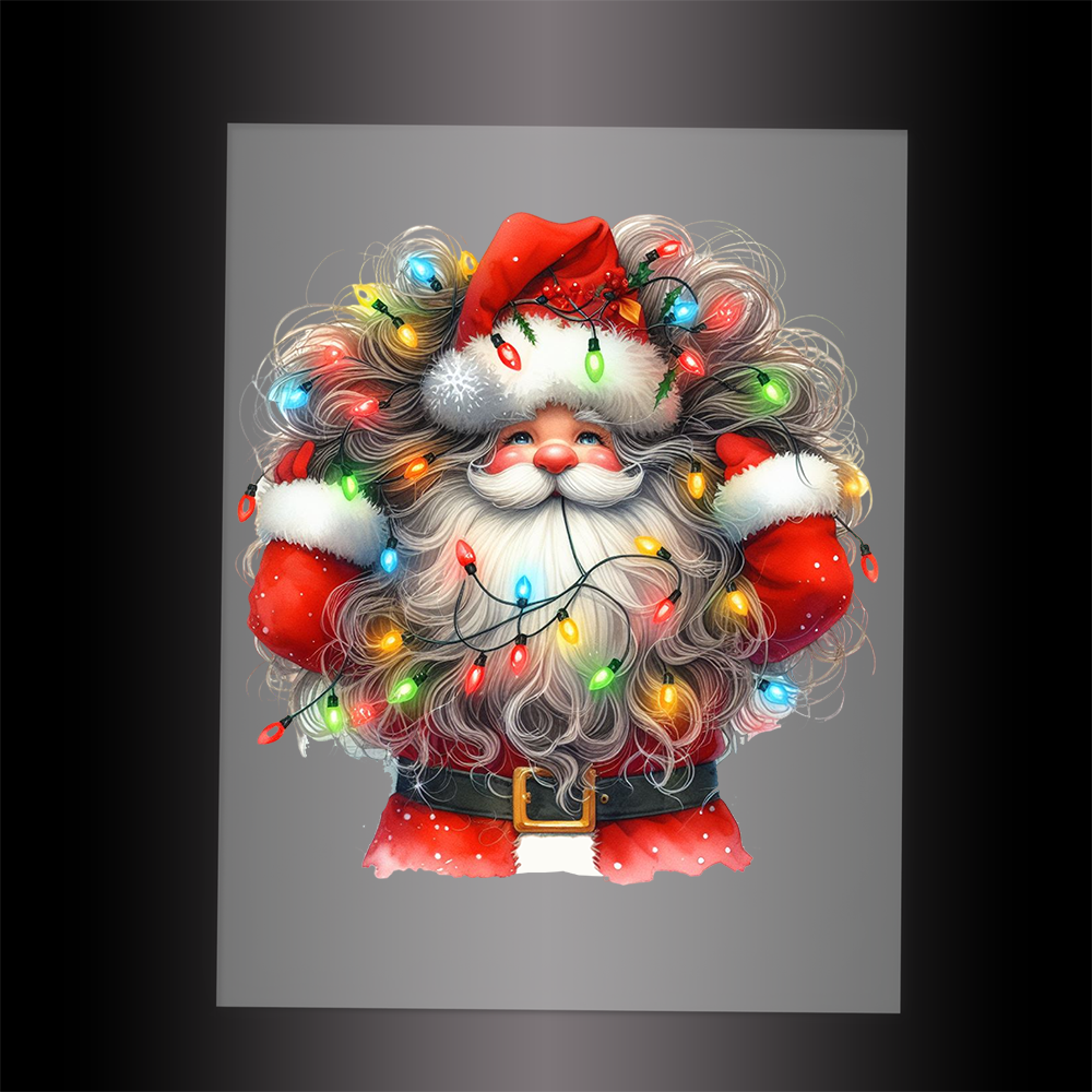 (DTF-SAN297) SANTA LIGHTS - Garment Transfer