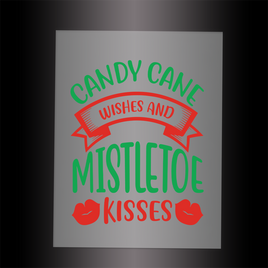 (DTF-X5012) CANDY CANE WISHES & MISTLETOE KISSES - Garment Transfer