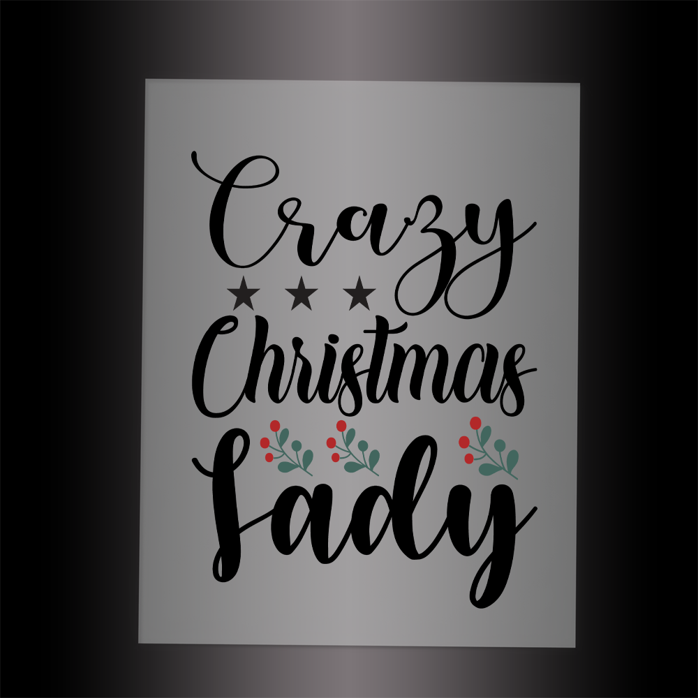 (DTF-X5045) CRAZY CHRISTMAS LADY  - Garment Transfer