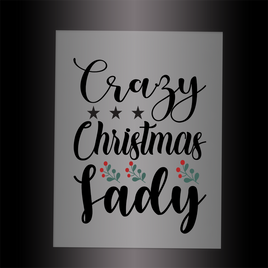 (DTF-X5045) CRAZY CHRISTMAS LADY  - Garment Transfer