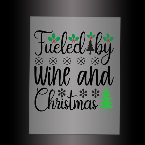 (DTF-X5131) FUELED BY WINE & CHRISTMAS - Garment Transfer