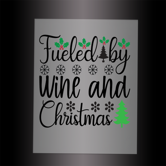 (DTF-X5131) FUELED BY WINE & CHRISTMAS - Garment Transfer