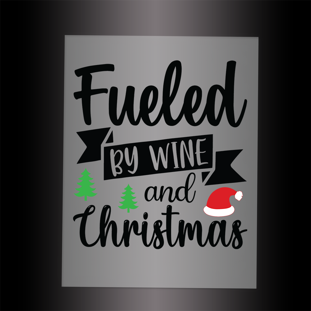 (DTF-X5132) FUELED BY WINE & CHRISTMAS - Garment Transfer