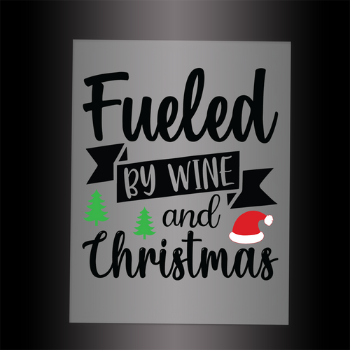(DTF-X5132) FUELED BY WINE & CHRISTMAS - Garment Transfer