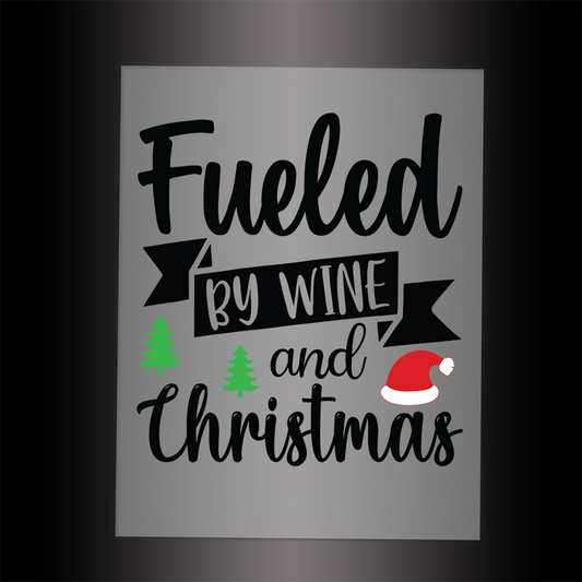(DTF-X5132) FUELED BY WINE & CHRISTMAS - Garment Transfer