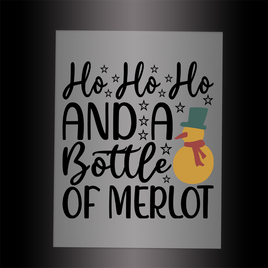 (DTF-X5158) HO HO HO & BOTTLE MERLOT - Garment Transfer