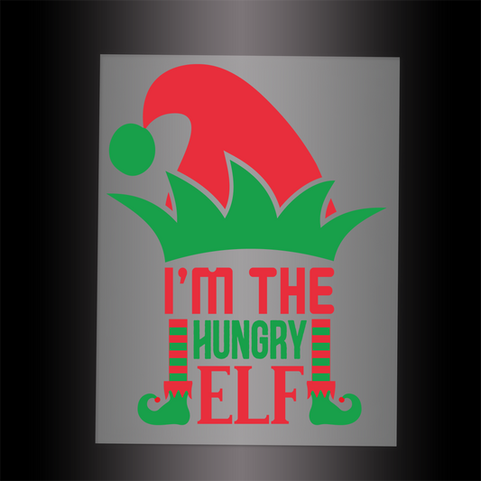 (DTF-X5195) I'M THE HUNGRY ELF - Garment Transfer