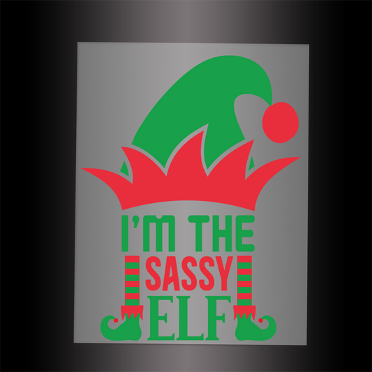 (DTF-X5196) I'M THE SASSY  ELF - Garment Transfer