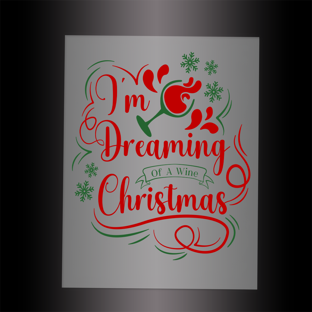 (DTF-X5200) DREAMING OF A WINE CHRISTMAS - Garment Transfer