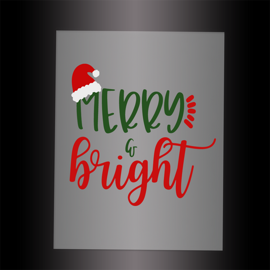 (DTF-X5239) MERRY & BRIGHT - Garment Transfer