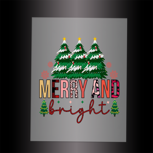 (DTF-X5240) MERRY & BRIGHT - Garment Transfer