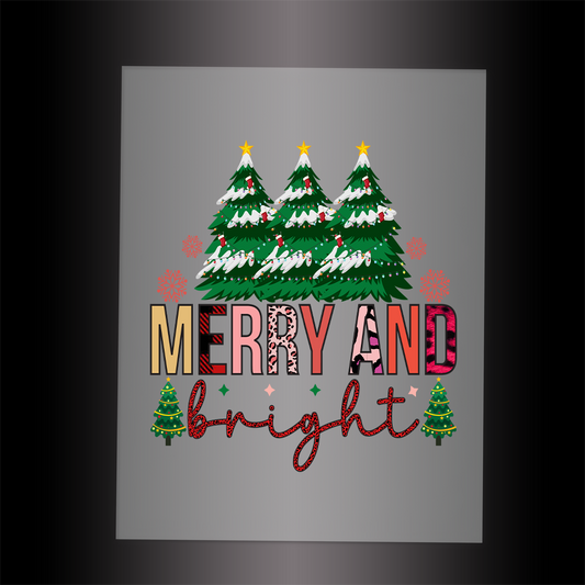 (DTF-X5240) MERRY & BRIGHT - Garment Transfer
