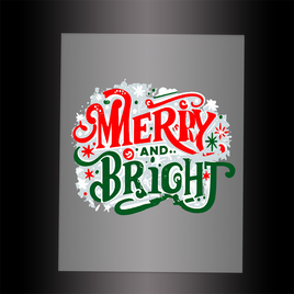 (DTF-X5242) MERRY & BRIGHT - Garment Transfer