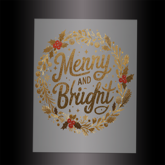 (DTF-X5245) MERRY & BRIGHT - Garment Transfer