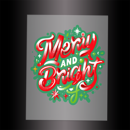 (DTF-X5249) MERRY & BRIGHT - Garment Transfer