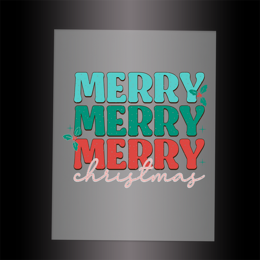 (DTF-X5254) MERRY CHRISTMAS - Garment Transfer