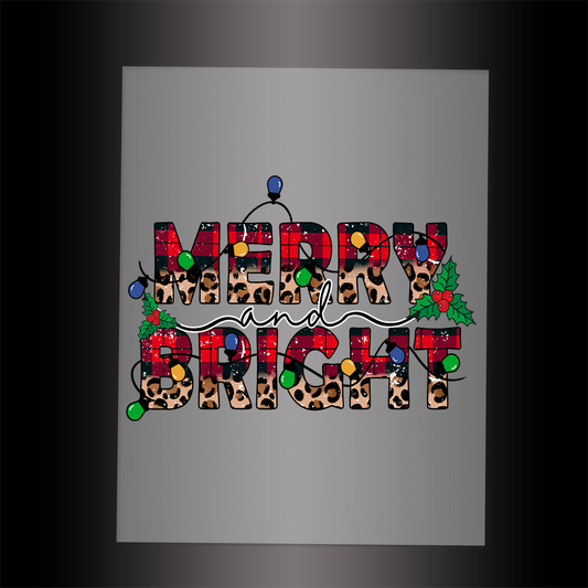(DTF-X5266) MERRY AND BRIGHT - Garment Transfer
