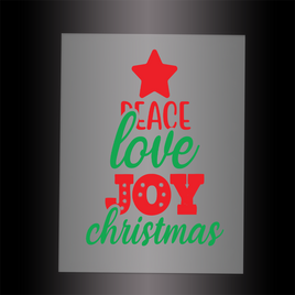 (DTF-X5297) PEACE LOVE JOY CHRISTMAS - Garment Transfer