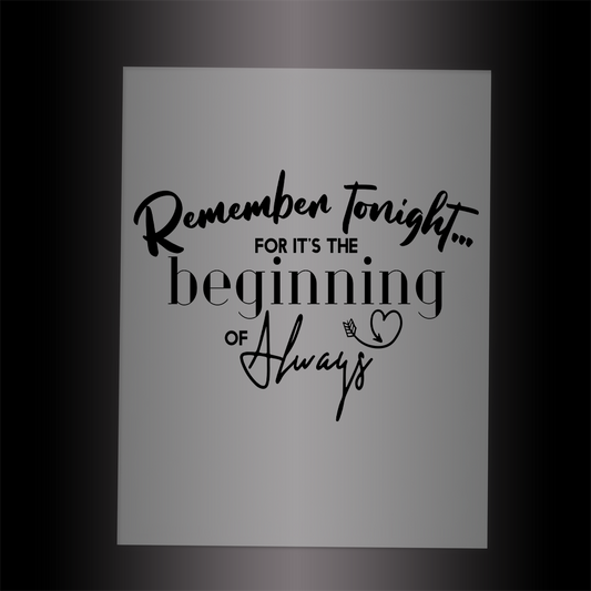 (DTF-X5302) REMEMBER TONIGHT - BEGINNING OF ALWAYS - Garment Transfer
