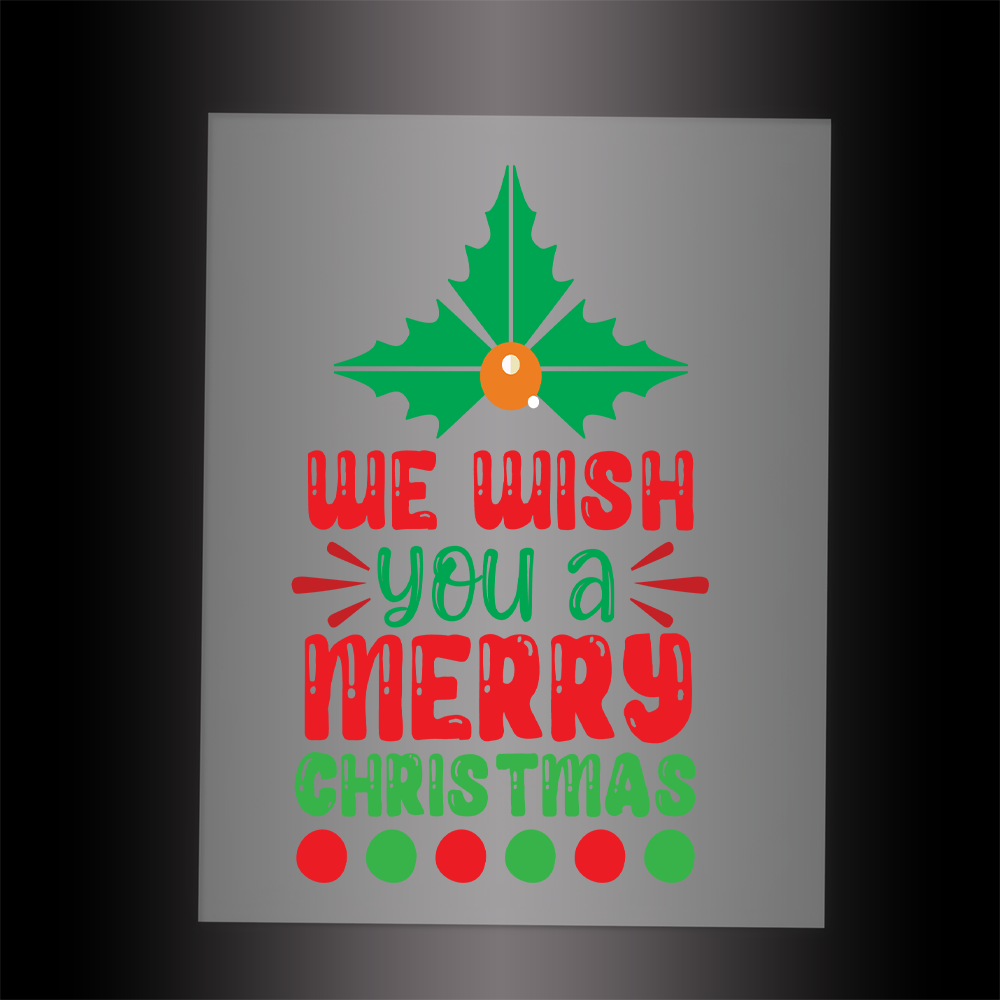 (DTF-X5325) WE WISH YOU A MERRY CHRISTMAS - Garment Transfer