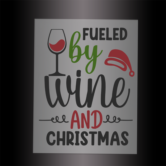 (DTF-X5342) FUELED BY WINE & CHRISTMAS - Garment Transfer