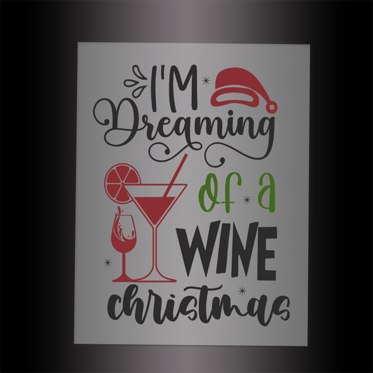 (DTF-X5346) I'M DREAMING OF A WINE CHRISTMAS - Garment Transfer