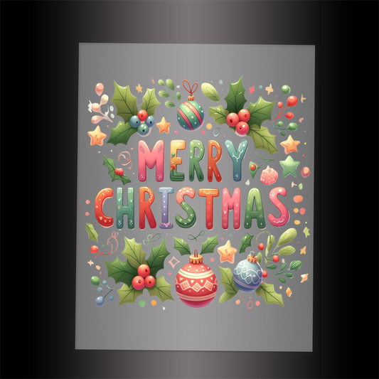 (DTF-X5348) MERRY CHRISTMAS - Garment Transfer