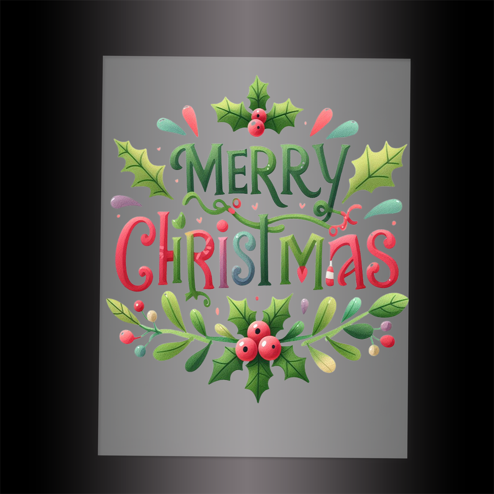 (DTF-X5351) MERRY CHRISTMAS - Garment Transfer