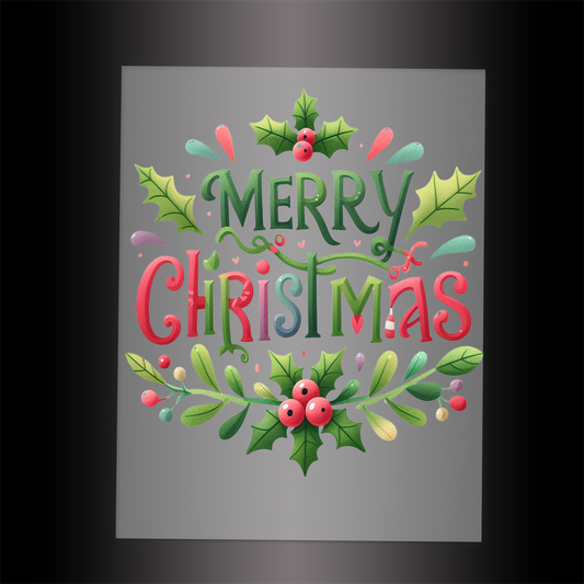 (DTF-X5351) MERRY CHRISTMAS - Garment Transfer