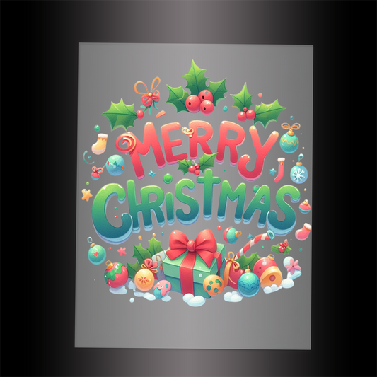 (DTF-X5352) MERRY CHRISTMAS - Garment Transfer