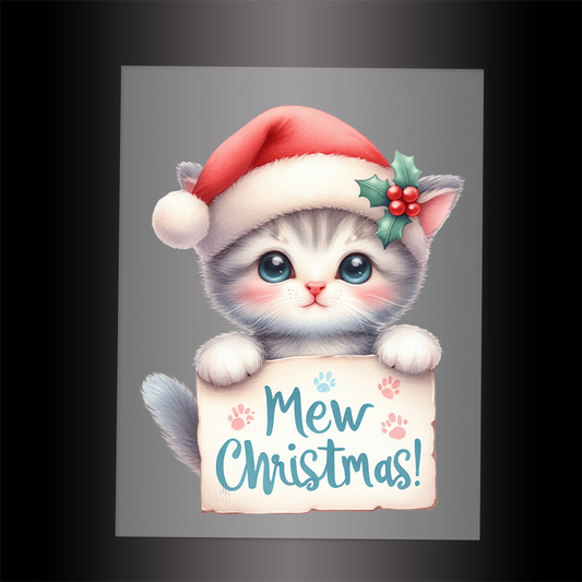 (DTF-XA201) CHRISTMAS KITTEN - Garment Transfer