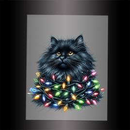 (DTF-XA203) CHRISTMAS KITTEN LIGHTS - Garment Transfer