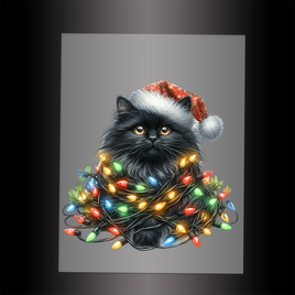 (DTF-XA208) CHRISTMAS KITTEN LIGHTS - Garment Transfer