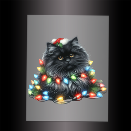 (DTF-XA211) CHRISTMAS KITTEN LIGHTS - Garment Transfer