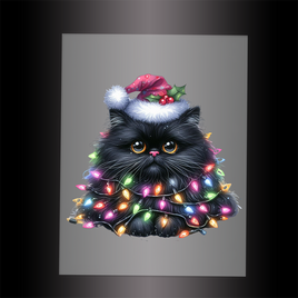 (DTF-XA213) CHRISTMAS KITTEN LIGHTS - Garment Transfer