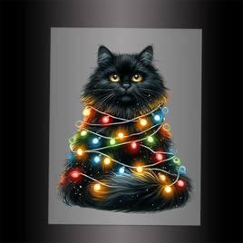 (DTF-XA216) CHRISTMAS KITTEN LIGHTS - Garment Transfer