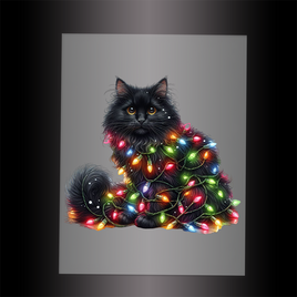 (DTF-XA217) CHRISTMAS KITTEN LIGHTS - Garment Transfer