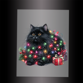 (DTF-XA218) CHRISTMAS KITTEN LIGHTS - Garment Transfer