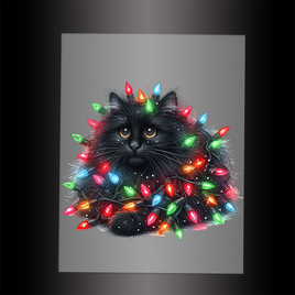 (DTF-XA219) CHRISTMAS KITTEN LIGHTS - Garment Transfer