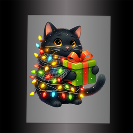 (DTF-XA220) CHRISTMAS KITTEN LIGHTS - Garment Transfer