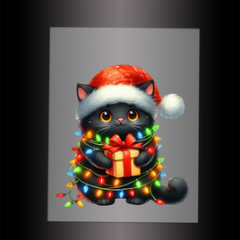 (DTF-XA231) CHRISTMAS KITTEN LIGHTS - Garment Transfer