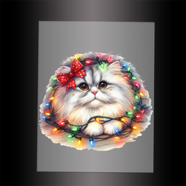 (DTF-XA263) CHRISTMAS KITTEN LIGHTS - Garment Transfer