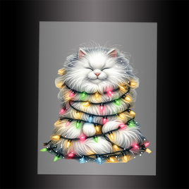 (DTF-XA268) CHRISTMAS KITTEN LIGHTS - Garment Transfer